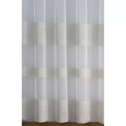   H3/6589 - fehér, hímzett tüll, klasszikus, ekrü mintával, max. 295 cm magas