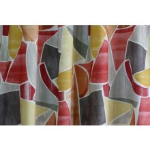 Happy - pamutvászon, piros-sárga-narancs-szürke mintával