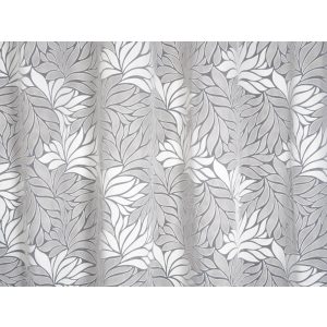   Ida - szürke-fehér színű organza, levélmintával, max. 295 cm magas