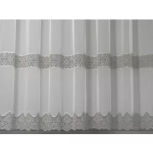 Linka - natúr színű, tüll, ezüstszürke hímzéssel, max. 295 cm magas