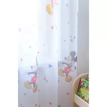 Mickey/C/04 - fehér voile, színes, "Mickey egér" mintával, max. 280 cm magas