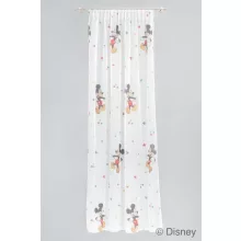 Mickey/C/04 - fehér voile, színes, "Mickey egér" mintával, max. 280 cm magas