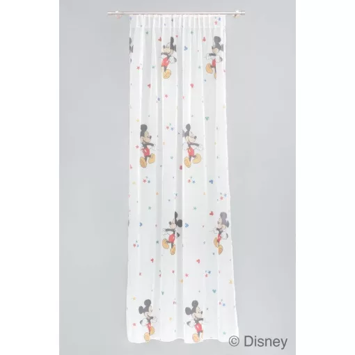 Mickey/C/04 - fehér voile, színes, "Mickey egér" mintával, max. 280 cm magas