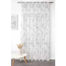 Mila - szürke-fehér színű voile, levélmintával, max. 300 cm magas
