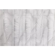 Mila - szürke-fehér színű voile, levélmintával, max. 300 cm magas
