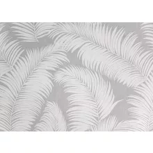 Mila - szürke-fehér színű voile, levélmintával, max. 300 cm magas