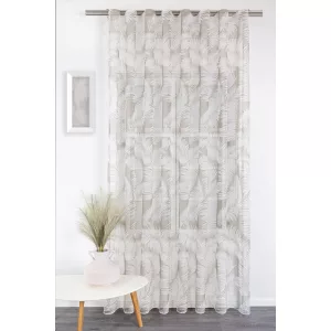   Mila - drapp-fehér színű voile, levélmintával, max. 300 cm magas