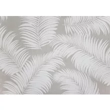Mila - drapp-fehér színű voile, levélmintával, max. 300 cm magas