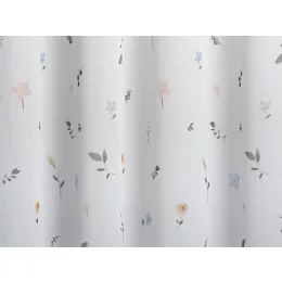    Mimi - fehér batiszt, sárga-kék-sötétzöld, nyomott virágmintával, max. 290 cm magas