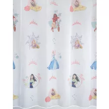  Princess/C/02 - fehér voile, sokszínű, "Disney hercegnők" mintával, max. 175 cm magas