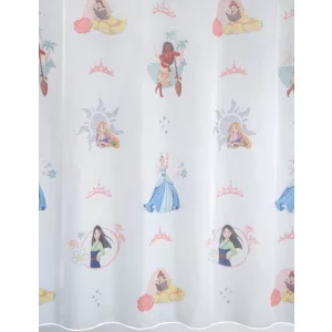    Princess/C/02 - fehér voile, sokszínű, "Disney hercegnők" mintával, max. 175 cm magas
