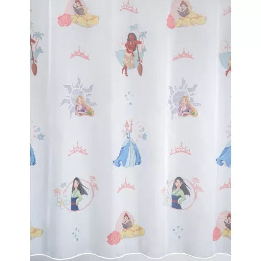  Princess/C/02 - fehér voile, sokszínű, "Disney hercegnők" mintával, max. 175 cm magas