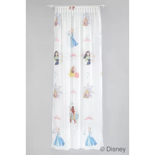  Princess/C/02 - fehér voile, sokszínű, "Disney hercegnők" mintával, max. 175 cm magas