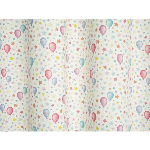 Rainbow Balloon - natúr pamutvászon, színes csillag- és lufimintával