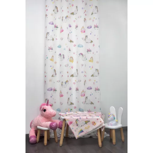  Rainbow Unicorn - fehér szablé, rózsaszín unikornis mintával max. 310 cm magas