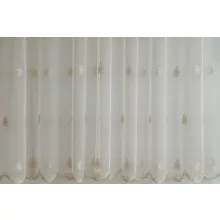 T/143 - natúr színű, hímzett tüll, klasszikus, ekrü mintával, max. 275 cm magas