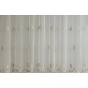   T/143 - natúr színű, hímzett tüll, klasszikus, ekrü mintával, max. 275 cm magas