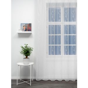   T/276 - fehér, hímzett, virágmintás tüll, max. 285 cm magas