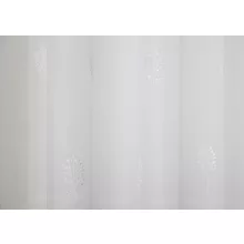  T/526 - hímzett, fehér, levélmintás voile, max. 285 cm magas