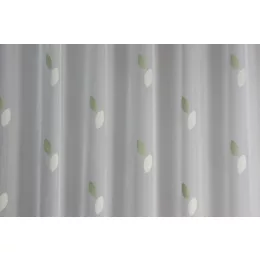    Tiria - fehér voile, zöld- és krémszínű levélmintával, max. 170 cm magas