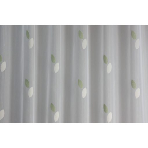  Tiria - fehér voile, zöld- és krémszínű levélmintával, max. 170 cm magas