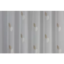    Tiria - fehér voile, bézs- és krémszínű levélmintával, max. 290 cm magas