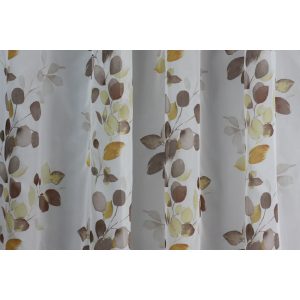    Trude - fehér voile, barna-sárga levélmintával, max. 290 cm magas