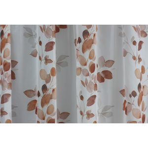    Trude - fehér voile, narancs levélmintával, max. 290 cm magas