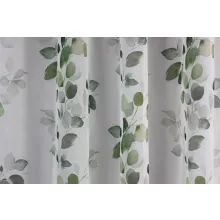  Trude - fehér voile, zöld nyomott levélmintával, max. 290 cm magas