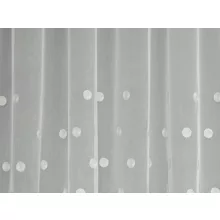 Tula - hímzett, fehér tüll, ekrü színű pöttyökkel, max. 280 cm magas
