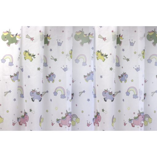  Unicorn/02 - fehér voile színes unikornis mintával, max. 175 cm magas