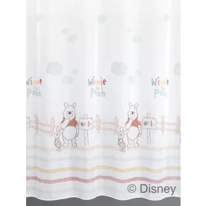    Winnie/C/02 - fehér voile, színes, "Micimackó" mintával, max. 175 cm magas