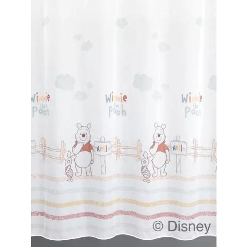  Winnie/C/02 - fehér voile, színes, "Micimackó" mintával, max. 175 cm magas